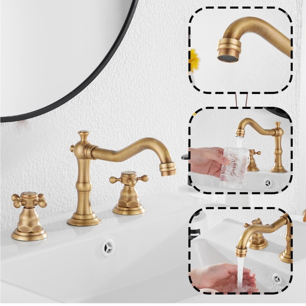 NWT bathroom faucet in antique brass - Picture 4 of 7